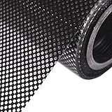 Moyishi One-Way Perforated Black Vinyl Privacy Window Film Electrostatic Adhesive Glass Wrap Roll (17