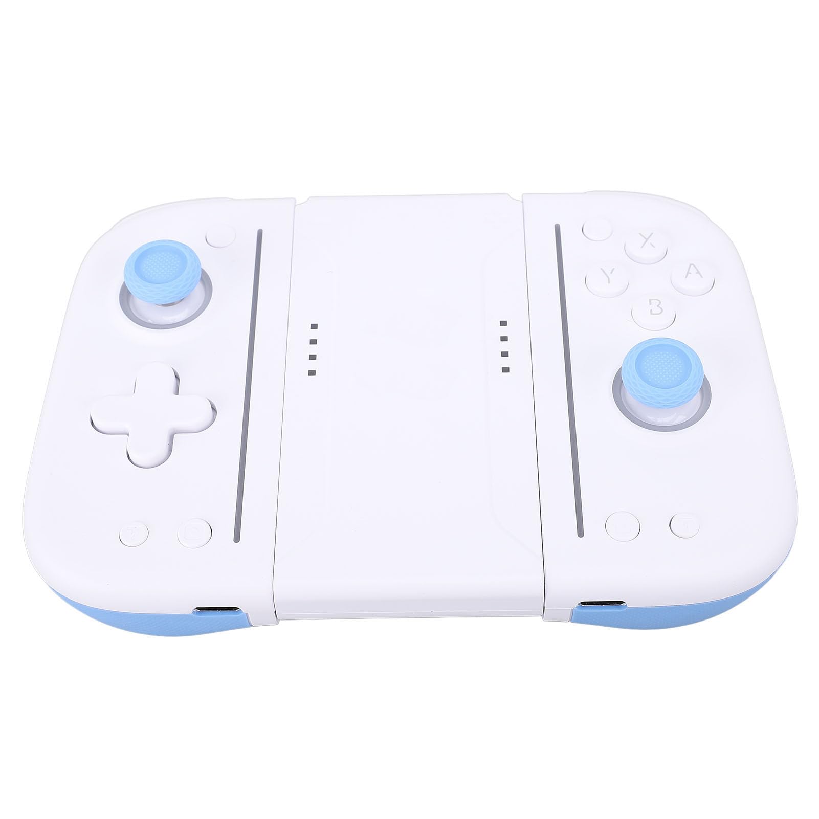SALALIS Controller di Gioco Wireless RGB con Tasti Meccanici per Giochi Competitivi - Rilevamento del Movimento a 6 Assi e Vibrazione Regolabile per Interruttore (Bianco Blu)