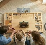 WOOD CITY Building Baseplate Table for Lego, Building Tray Board with Storage and Classify, Activity Sensory Platform Table for Adults Children and Seniors with Lazy Susan