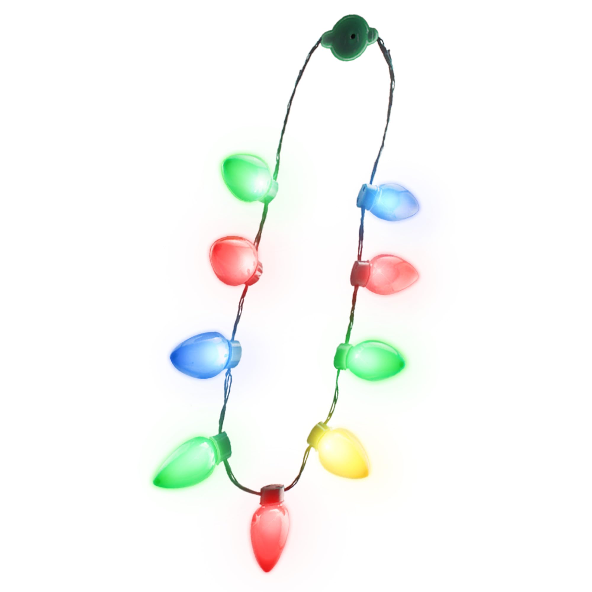 Windy City Novelties 9 Bulb Christmas LED Light Up Necklace Holiday Costume Accessories for Christmas Xmas Party Favor Party Supply (1)