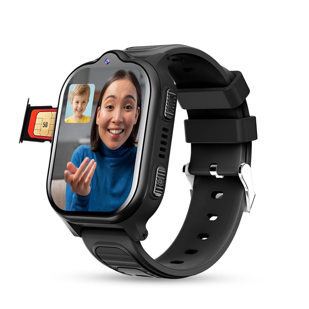 PunnkFunnk TrackNova 4G/5G Kids Smart Watch | HD Video & Voice Calling | Real-Time GPS | Safe Zone, SOS & Class Mode | Family Chat, Games | FaceLock | 800mAh Battery | Smart Watch for Kids - (Black)-image-43