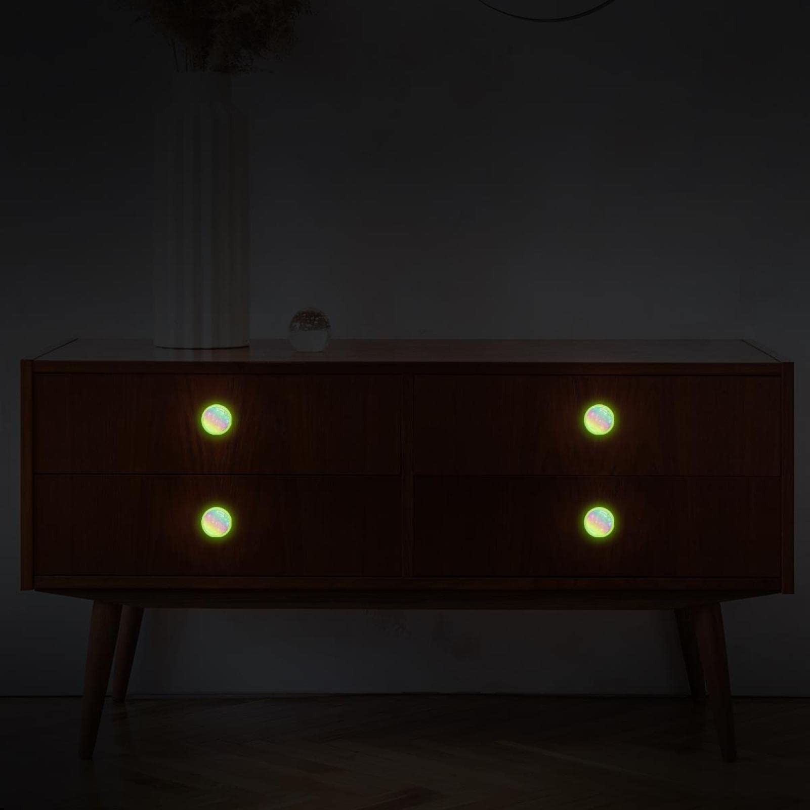 4x Glitzer Schrankknöpfe Regenbogen - Kristallglas Griffe Für Schubladen