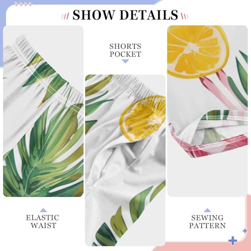 Flamingo Pineapple Orange Boys Long Pants Soft Trousers Elastic Waist Kids Lounge Bottoms with Pockets S-XL4