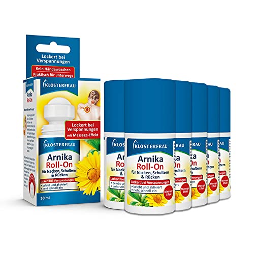 Klosterfrau Arnika Roll-On | 6 x 50 ml | gegen Verspannungen im Nacken Schultern & Rücken | mit Massage Effekt