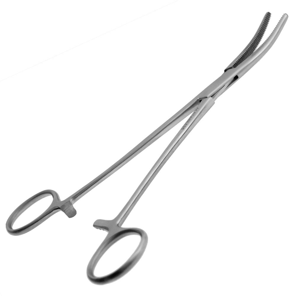 May - Pince à clamper - courbé - avec la griffe - Longuer: 20 cm - acier inoxydable