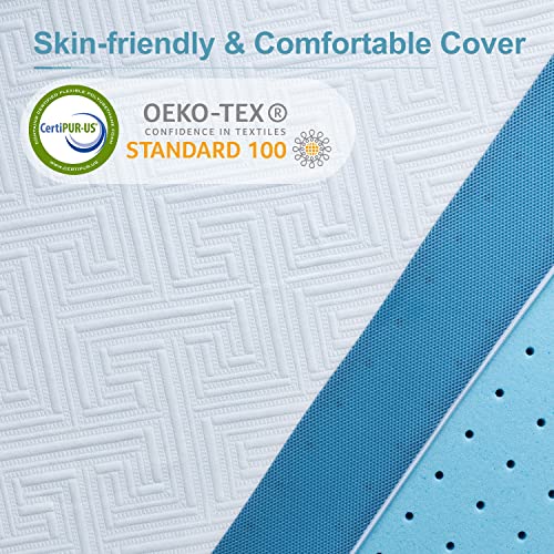 Sleepmax Memory Foam Mattress Topper Queen Size 3 Inch - Cooling Mattress Pad for Back Pain Relief - Ergonomic Bed Topper with Removable Cover - CertiPUR-US Certified, No Odor, Skin-Friendly