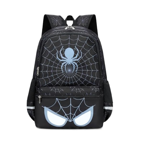 Octsky Boys School Backpack Elementary Middle Lightning Bookbag Daypack Travel Back Pack 17 Inches,Spider Black