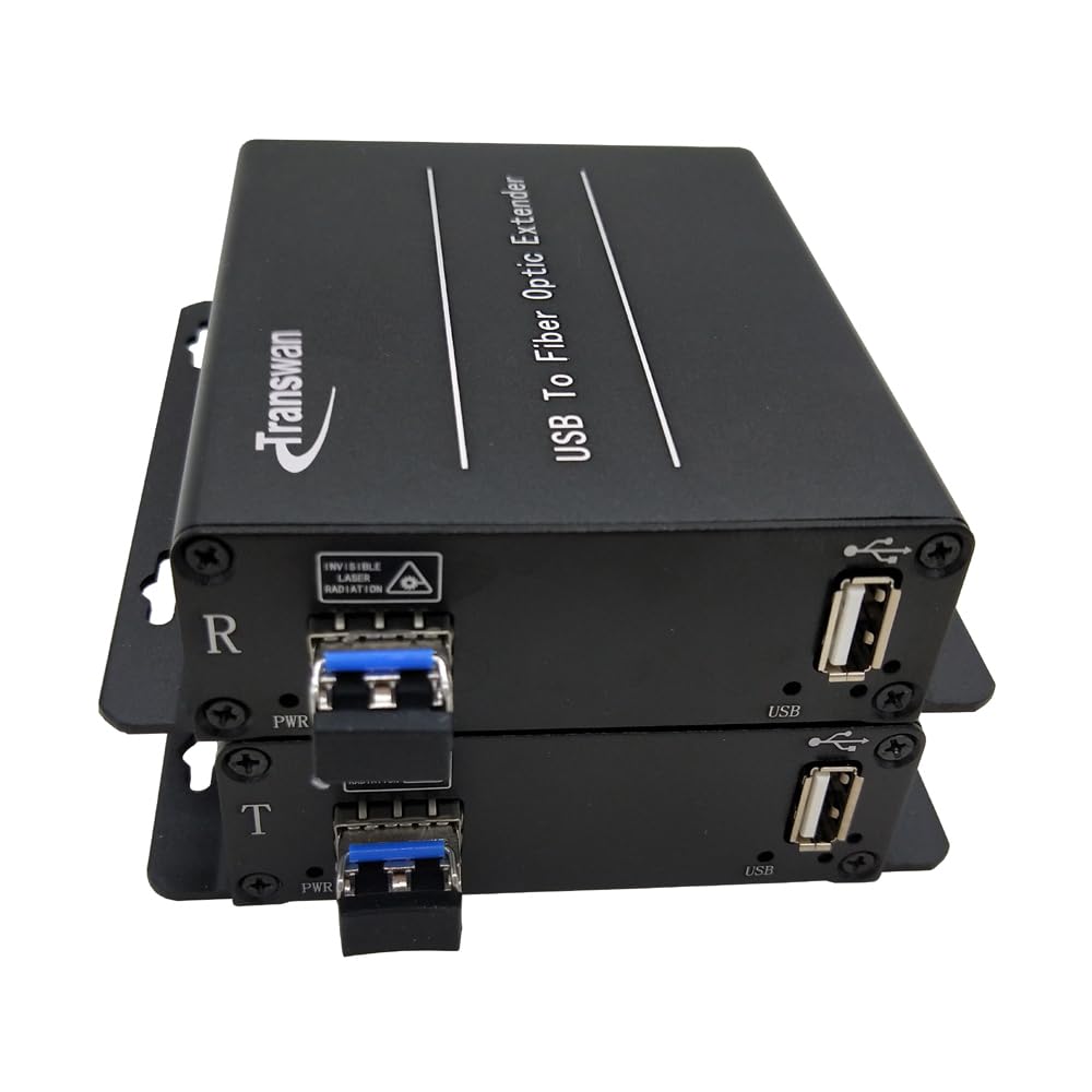 USB 2.0/1.1 Over Fiber Extender to Max 5 Kilometers SM Fibers or Max 500 Meters MM Fibers, Plug & Play, Supports Oscilloscope Kit & Data Acquisition Device (DAQ) Devices etc