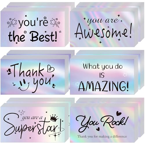 Thank You Cards Small Business Encouragement Cards 120 PCS Hologr...