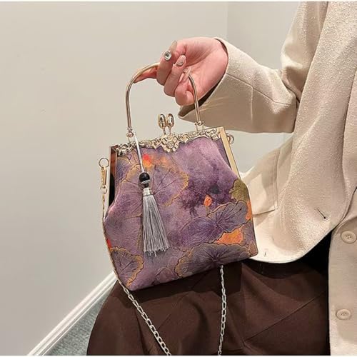 Chinese women's retro printed handbag, embroidered shoulder bag, large capacity bag, dinner and wedding gifts3