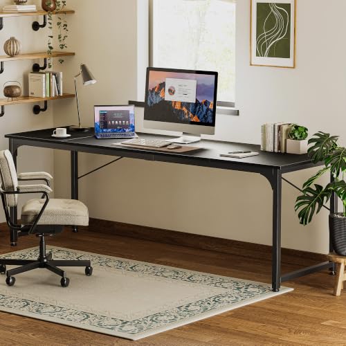 Image of Huuger Computer Desk, 86.6 Inch Home Office Desk