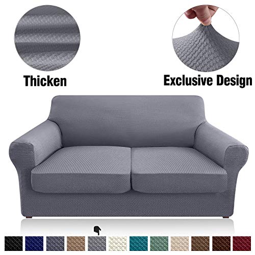 Granbest 3 Piece Stretch Sofa Slipcover Separate Cushion Couch Covers Thick Premium Loveseat