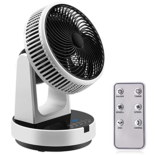 Ventilador Circulación de Aire, Ventilador de Mesa Escritorio, Ventilador Silencioso con Control Remoto, 12 Velocidades, 9 Horas Temporizador, Oscilante, Ventilador Portátil para Hogar Oficina Cover