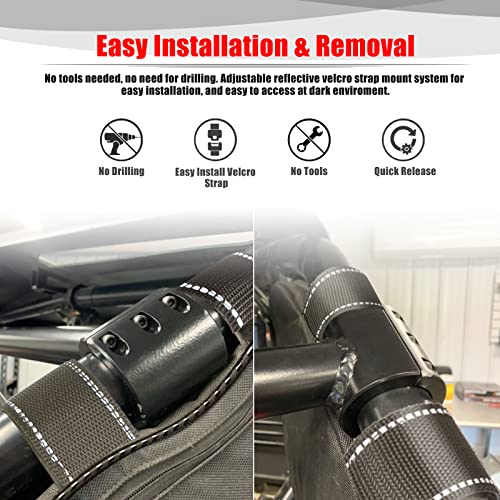 Alforjas laterales Goldfire para almacenamiento de herramientas, resistentes al agua, para UTV Talon 1000R/1000X/1000X4 (2019-2026), con acabado en negro y tubo negro (par) miniatura 4