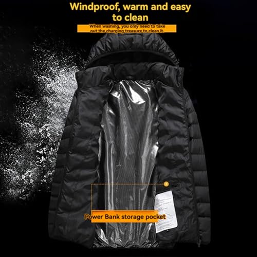 Men's Heated Jackets Lightweight Usb Electric Warming Winter Coat 2025 Heating Hooded Puffer Jacket Outdoor3