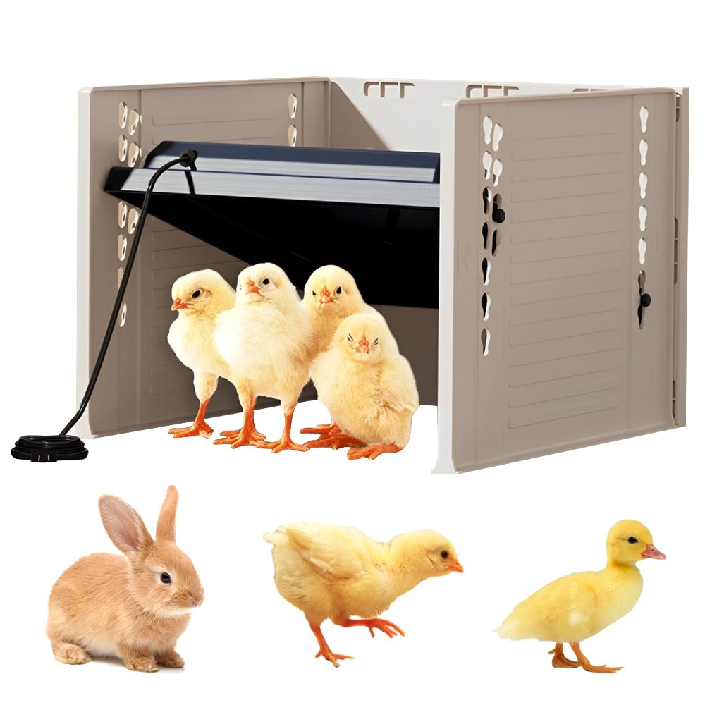 Wärmeplatte Küken, Kükenwärmer Wärmelampe, 25 Watt Küken Brooder Heizplatte für Kükenaufzucht, Einstellbare Höhe Kükenwärmeplatte, Konstante Temperatur und Energieeinsparung für wie Hähnchen
