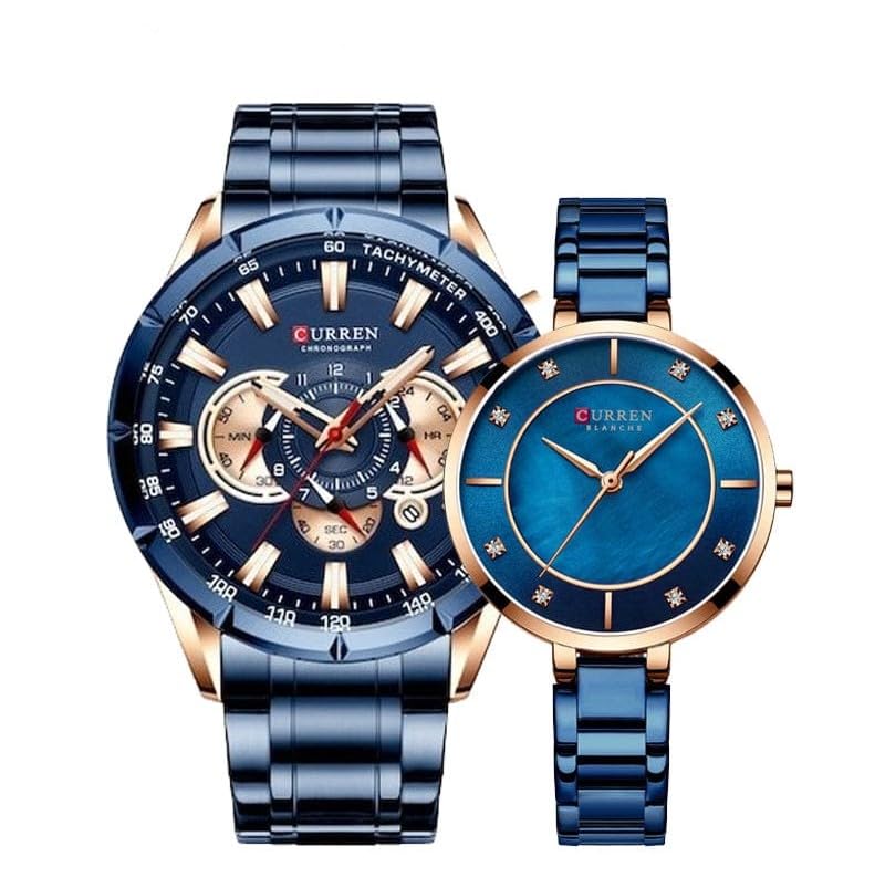 CURREN Original Stainless Steel Band Wrist Watch For Couples Wth Brand (Box) BLUE 8363