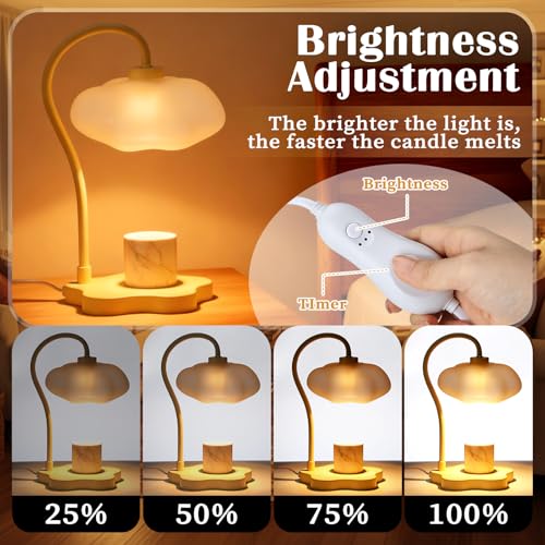 Glooglitte Cloud Candle Warmer Lamp with Timer Dimmer Cute Warming Lamp Adjustable Wax Melt Light Bedside Table Scented Wax Light for Bedroom House Living Room Birthday Gift for Women by Glooglitter - Used condition - Image 3