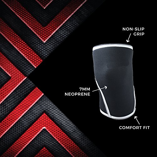 Knee Sleeves (1 Pair) 7mm Neoprene Thick Compression Knee Brace Support for Weightlifting, Powerlifting, Squatting