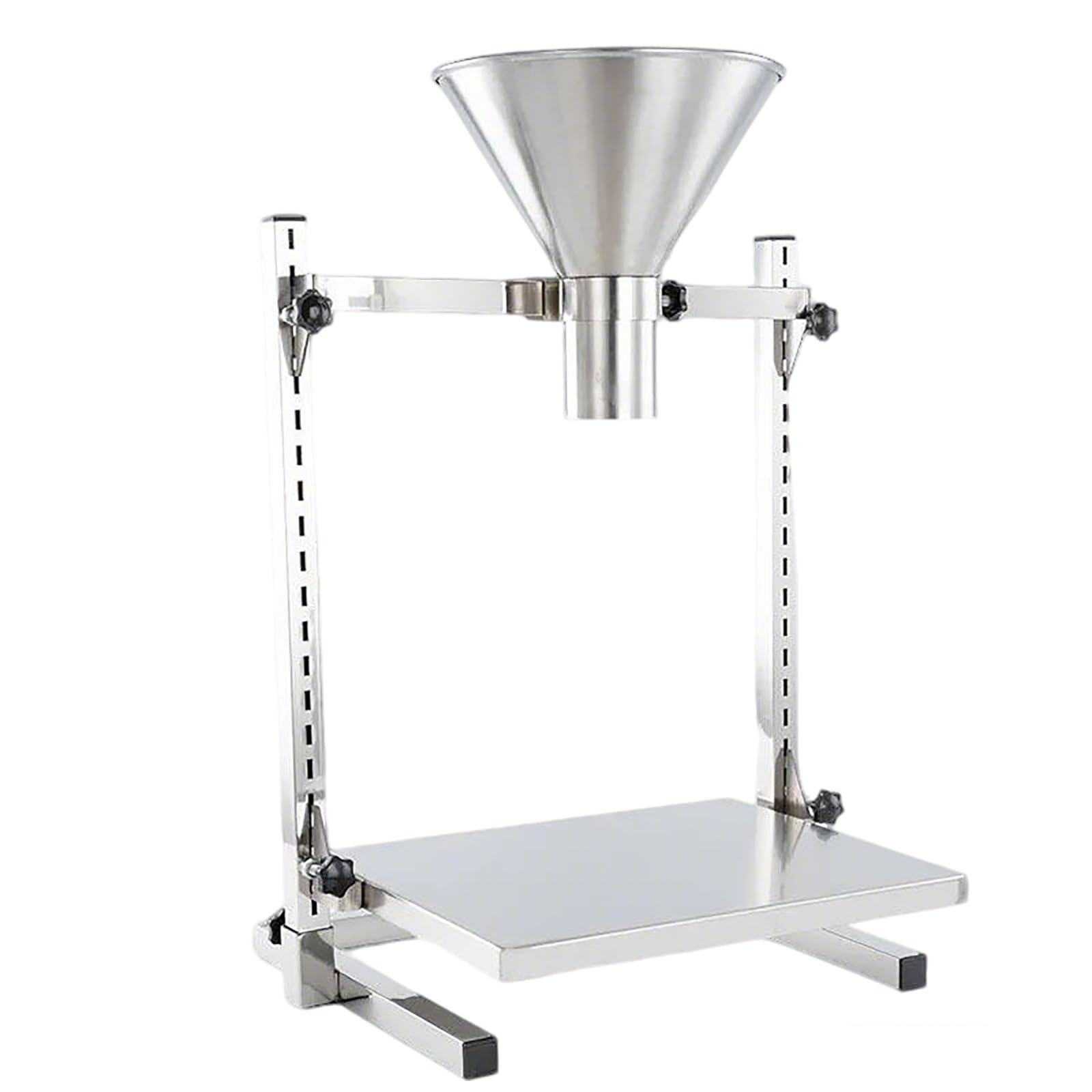 MObyat Embudo De Llenado Manual, Tolva De Alimentación De Acero Inoxidable 304 con Soporte, Bandeja Elevable Ajustable, Diseño De Boca Ancha, Tamaño del Puerto De Descarga De 6 Cm (Opcional)