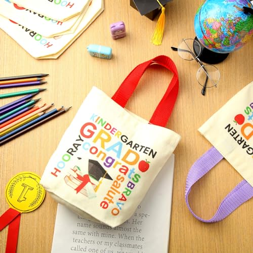 Silkfly 30 Pcs Kindergarten Graduation Gifts Bulk Mini Kindergarten Tote Bag Kindergarten Grad Canvas Tote for Kids Grad Party Supplies4