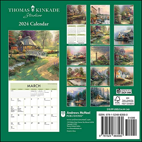 Thomas Kinkade Studios 2024 Mini Wall Calendar - Image 2