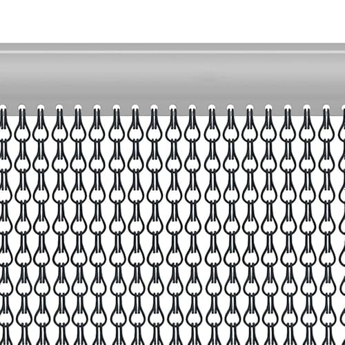 90cm x 200cm Premium Aluminium Fly Screen Chain Curtain - Heavy D...