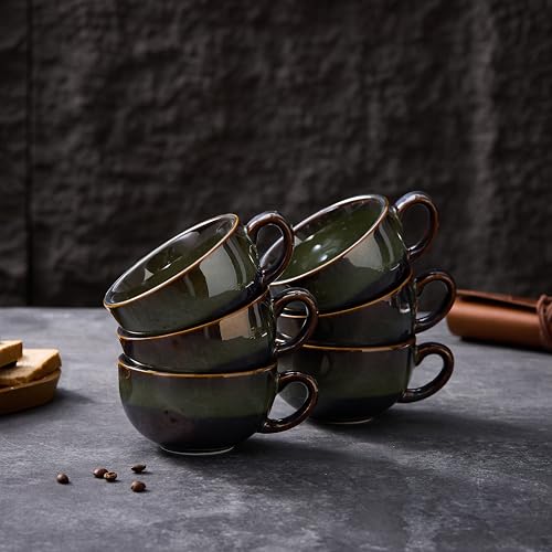 Set de 6 tazas de cerámica para latte 12 oz miniatura 2