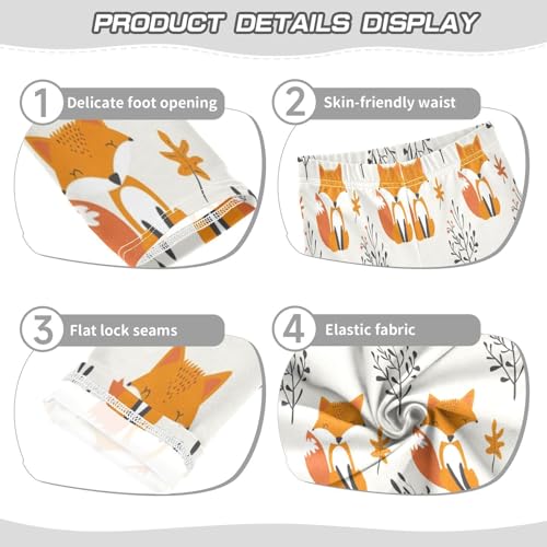 Toddler Girls Leggings Printed Yoga Pants Leggings Grey Tree Fox for Kids3