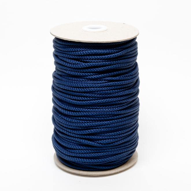 4mm Polyester Cord Soft Strong Drawstring Piping Laces Hoodie Joggers String Lanyard Crafts (Navy, 10 Metres)