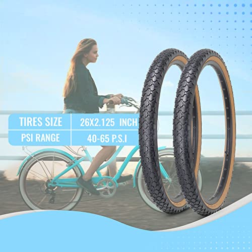 MOHEGIA 24/26 Inch Cruiser Bike Tires Set: 24×2.125/26×2.125