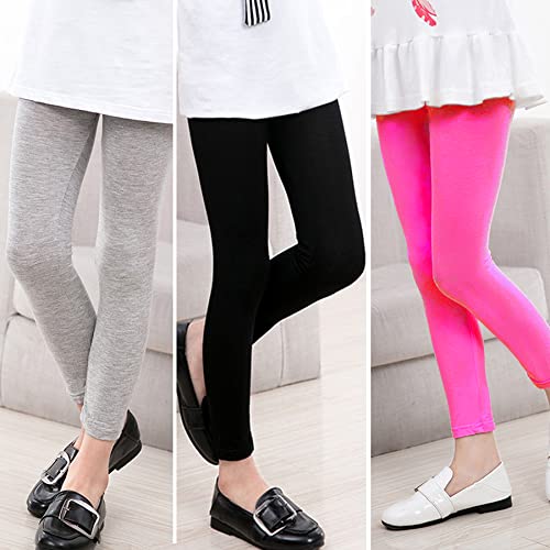 Girls' Leggings - Baby Girls & Toddlers' Cotton Footless Stretchy Basic Leggings - Pack of 53