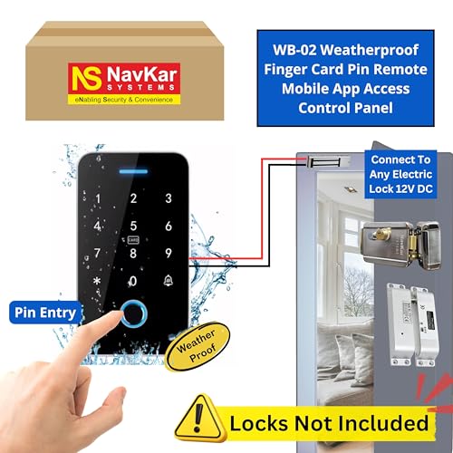 Image of WB-02 Weatherproof Finger Card Pin Mobile App Access Control Panel, Can Operate Any Electronic Lock Using Finger Card Pin Remote Smart Life App, Remote not Included