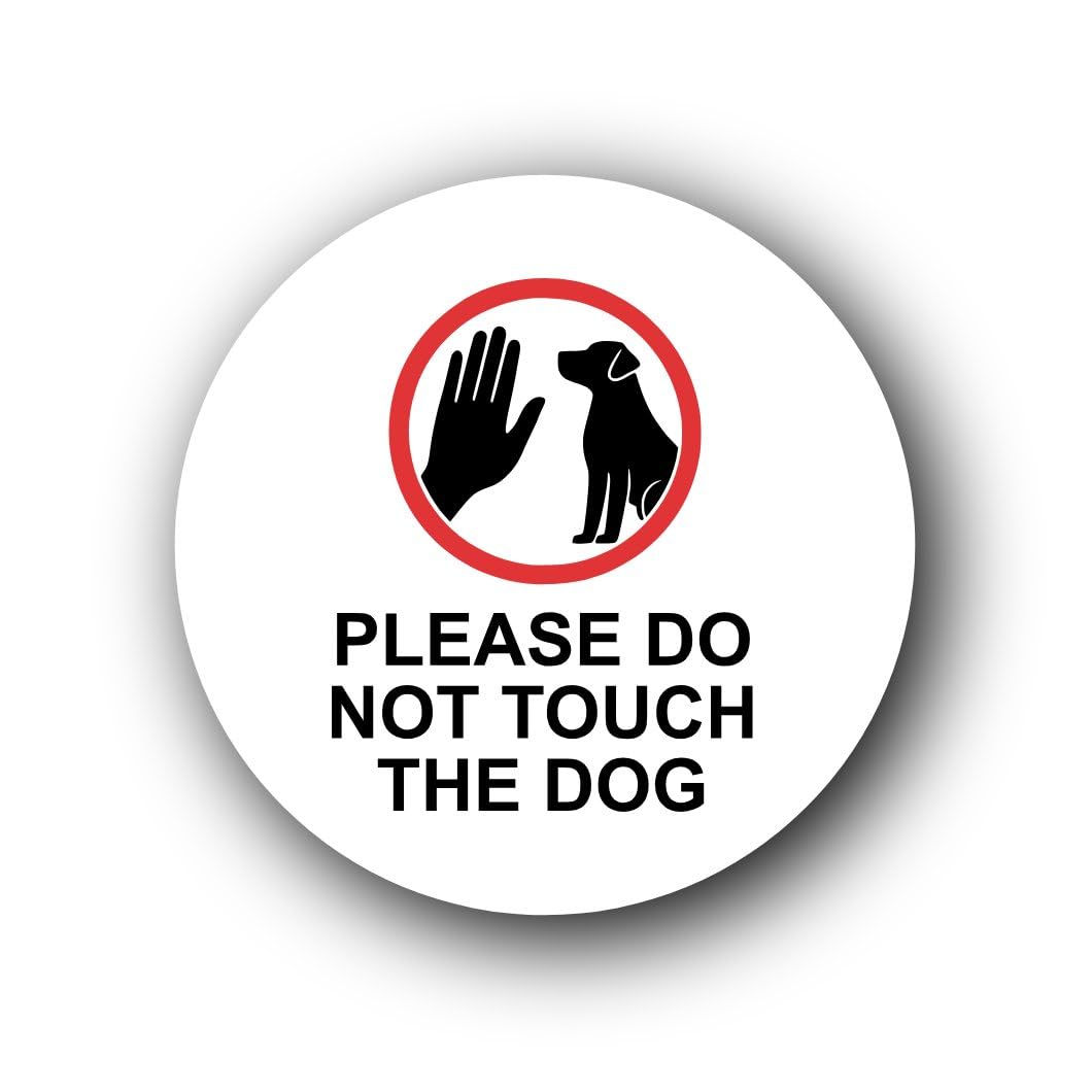 Please Do Not Touch The Dog Sign – 9.5x9.5cm Brushed Aluminium