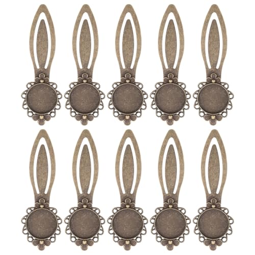 NUOLUX 10個 アンティーク銅製ブックマーク 軽量で持ち運び便利 レトロ装飾 おしゃれな読書用しおり 精巧で耐久性あり 読書進捗管理に