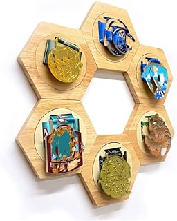 Ankong Medal Display Hanger Rack Wooden Decoration Hexagon Honeycomb Medal Storage Case for Sports Medals, Track & Field, Military, Spartan, Races, Running, Marathons