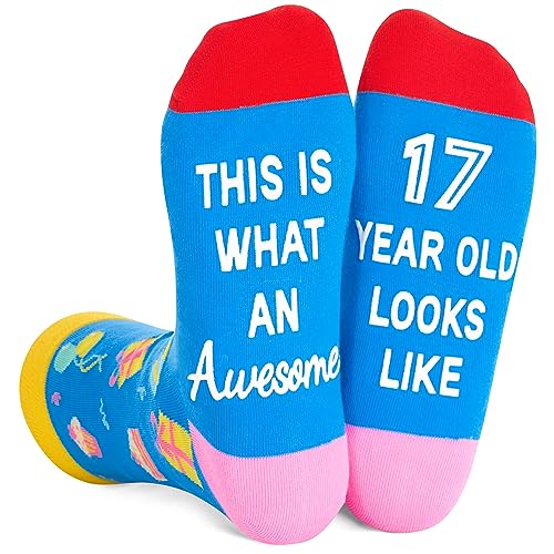 Zmart Gifts for Teenage Girls Boys, Gifts for 17 Year Old Girl Boys 17th Birthday Gifts, Funny Socks for Teens