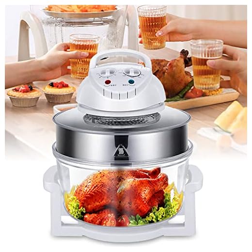 17L Air Fryer Glass Infrared Convection Oven Roaster 360° Heating Cooker Oil-Less Grill Roaster Multifunction Glass Air Fryer,Automatic power-off handle
