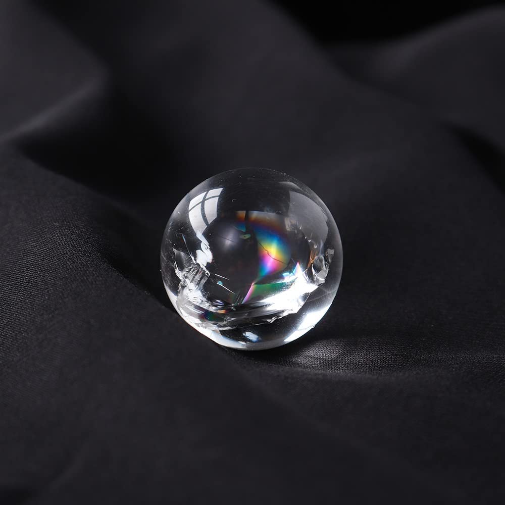 meditación en casa Esfera de Cristal Blanco Natural de 25mm, Bola curativa de Pulido Colorido, decoración del hogar, péndulo, energía Reiki