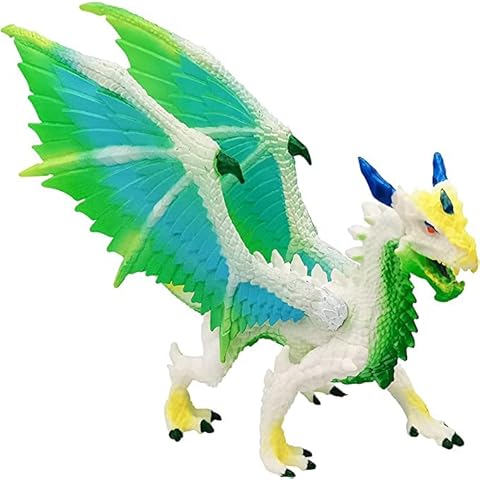 Doyomtoy Ice Dragon Figurine, Green Ice Dragon Toys, Miniature Dragon Statue, for Kids Gift Animal Toys or Stocking Stuffed, Home Decoration Cover