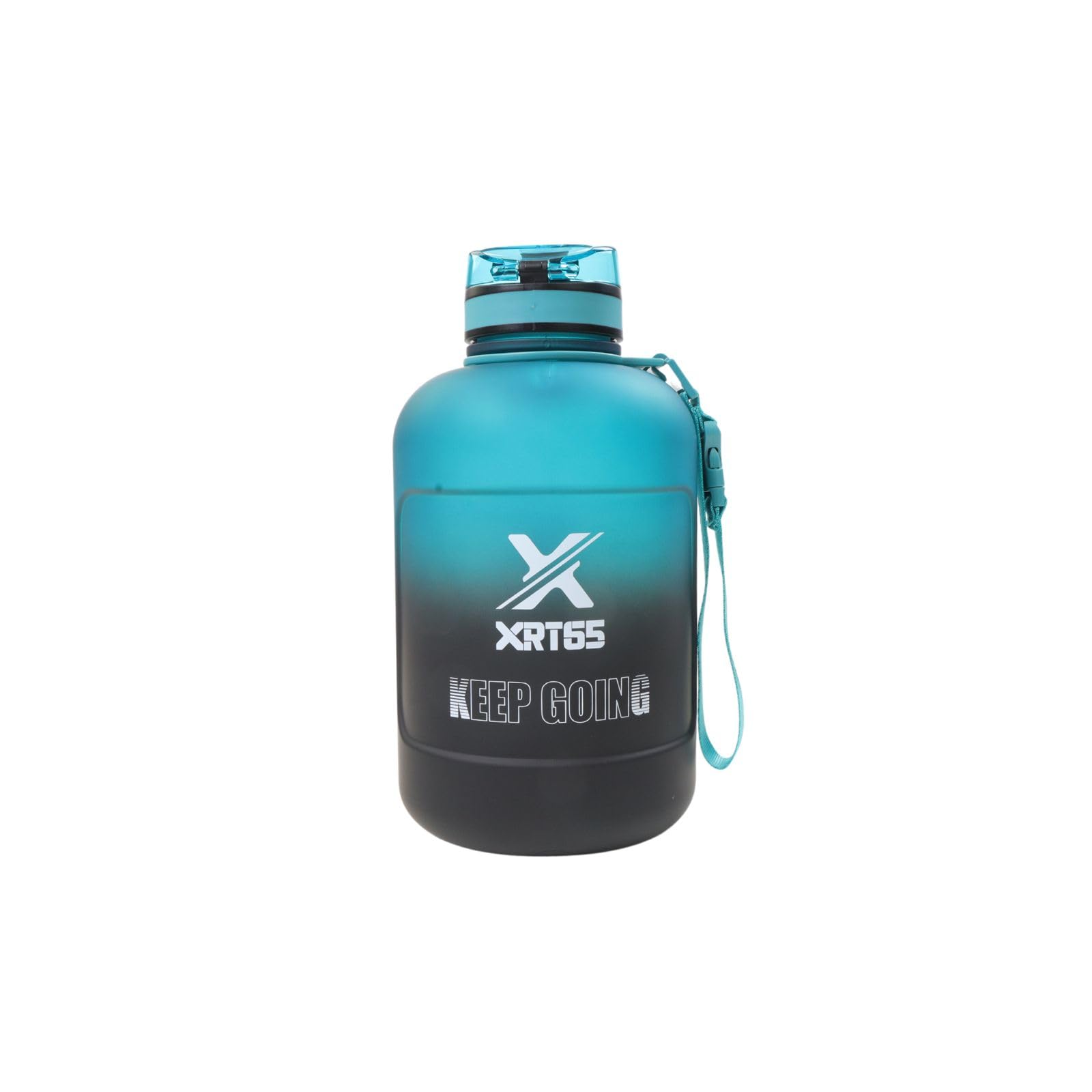 Gallon Water Bottle 2.3 Litre | BPA & BPS Free Non-Toxic Tritan Bottle | Unbreakable, Leakproof Bottle for Gym, Sports, Camping, Office and Home (Turquoise + Black)