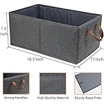 Pack of 3 Large Capacity Storage Bins Closet Organizer System, Sturdy Foldable Storage Boxes for Organizing Clothing, Sheets, Toys, Books - Shelf Organizer Shelves Basket Storage Bin - Image 3