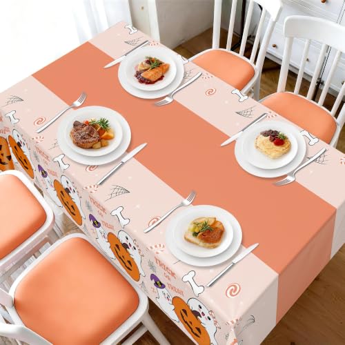 Image of Childom 3 Pack Halloween Tablecloth Rectangle Table,Halloween Decorations | 54 inch x 108 inch Disposable Plastic Tablecloths,Plastic Table Cover for Halloween Party Decorations,Halloween Party Supplies Favors