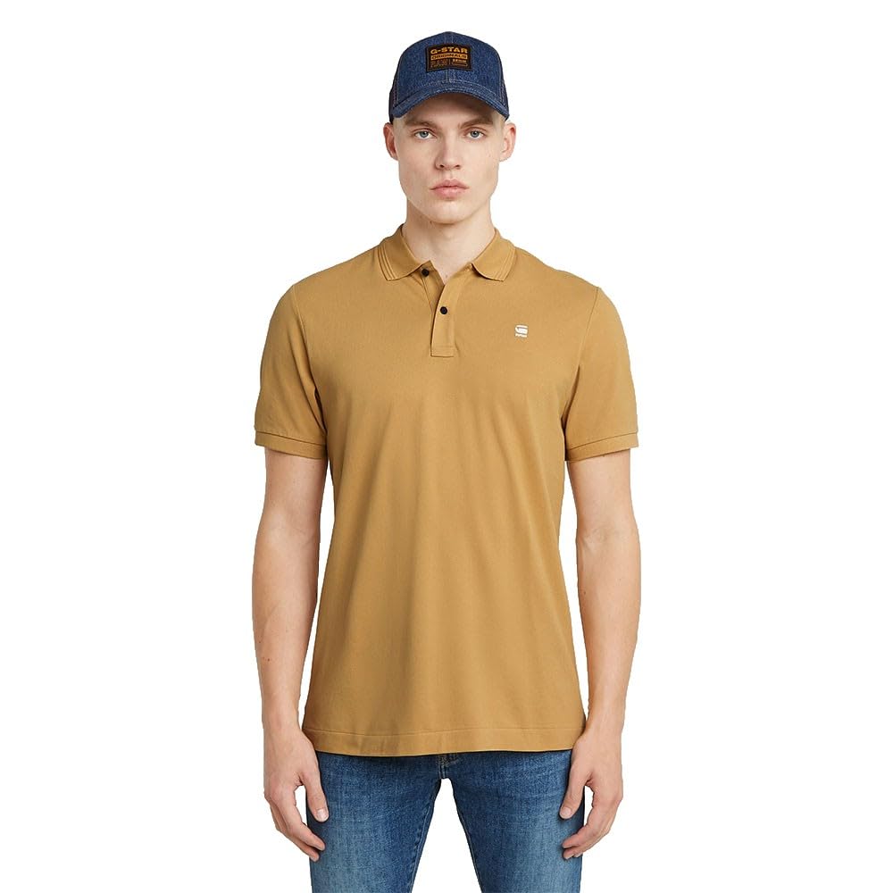 G-Star Men's Yellow (Inca D11595-5864-1856) Dunda Overdyed Slim Polo Shirt, L