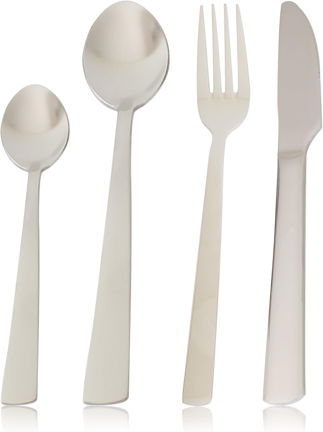 48-Piece Stainless Steel Cutlery Set – Includes 12 Spoons, 12 Forks, 12 Knives & 12 Mini Spoons – Flatware Set for Kitchen & Dining