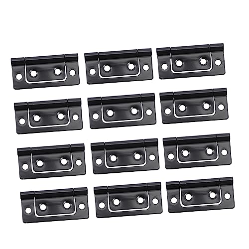 Angoily 12 Piezas bisagra decoración de bisagra de puerta tapones Cerraduras oro Bisagras para armarios Descargar bisagras pequeñas bisagras de puerta negras hierro forjado Black