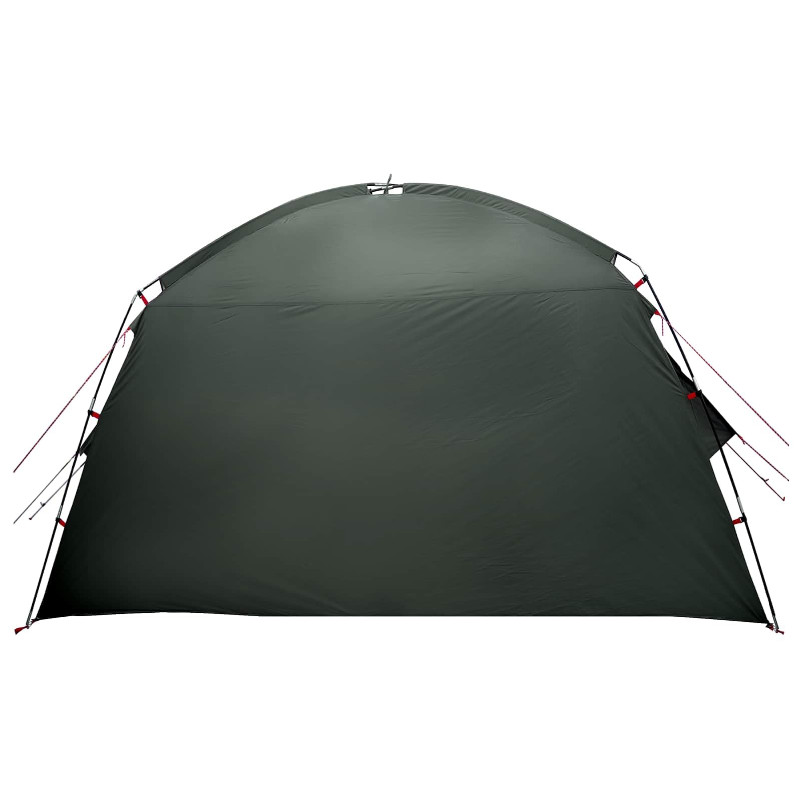Hütten Tente avec toit vert olive 300 x 210 x 156 cm polyester tente cabine pour camping 4 personnes tente jetable étanche avec fermeture éclair facile à monter