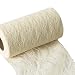 Ling's moment 6" x 24 yards Cream Lace Fabric Roll Floral Lace Ribbon for Burlap Table Runner Lace Chair Sash Bows Boho Vintage Wedding Decorations Bridal Shower Baby Shower Party Decor Craft