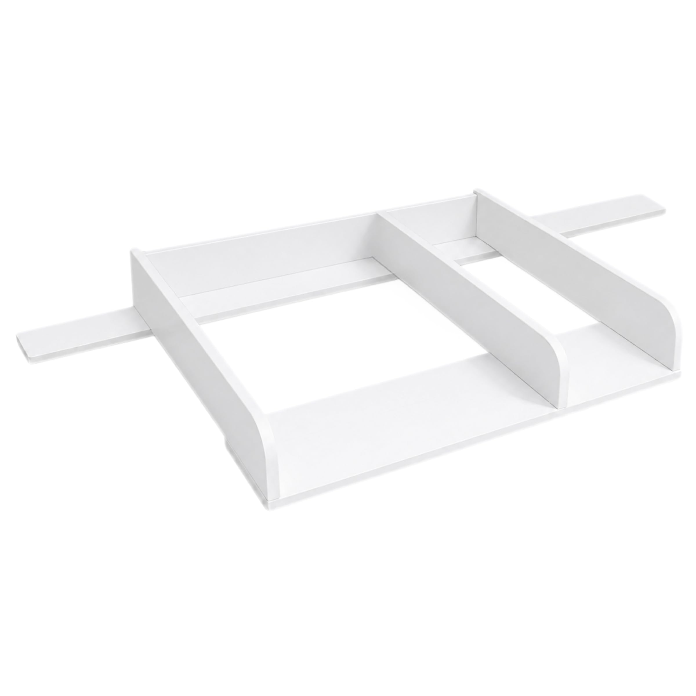 Cambiador con Compartimento y Panel 160cm, 80 x 70 cm, Blanco | Laterales Redondeados, Ajustable de 34 a 50 cm, Cambiador para Bebé, Cambiador para Cómoda