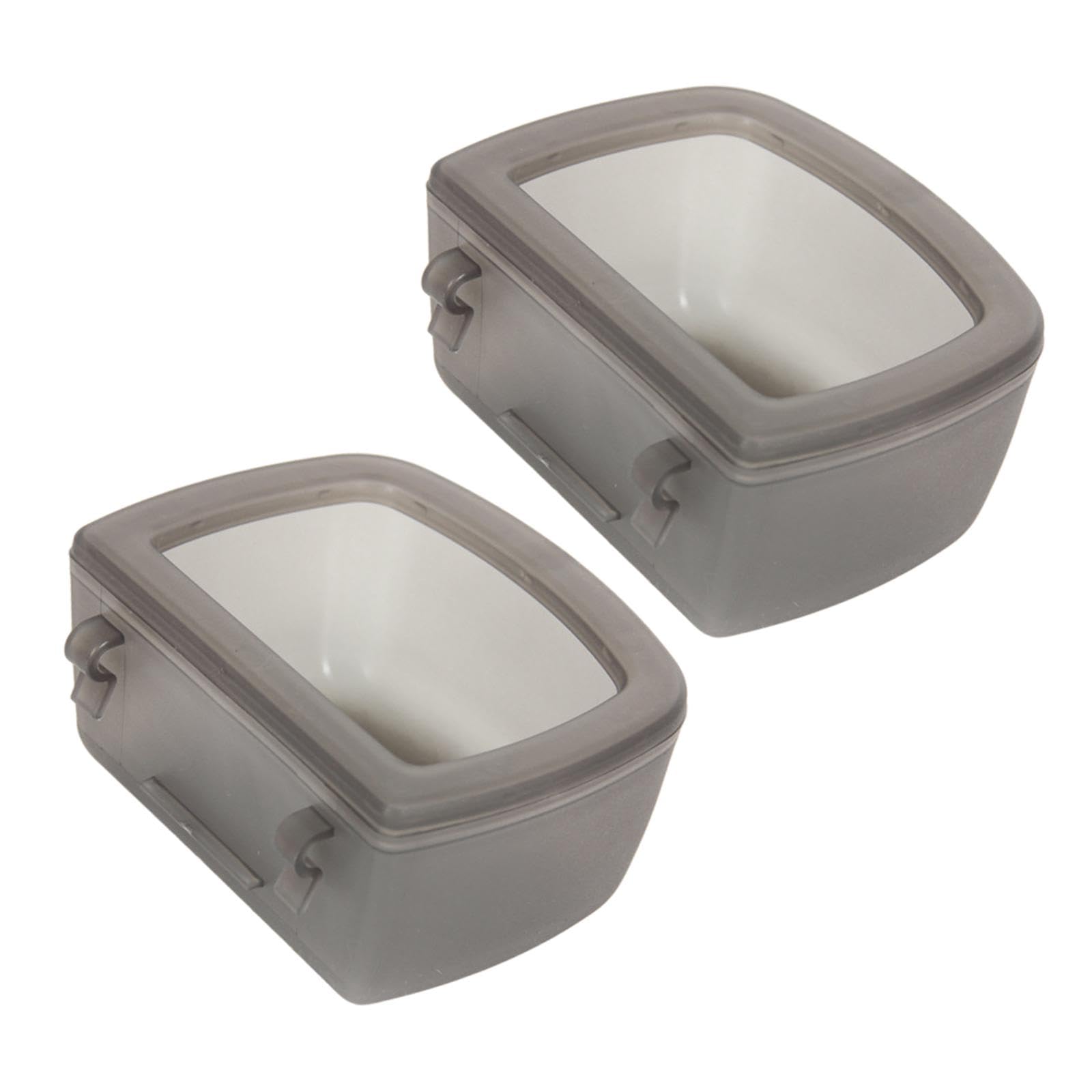 2 Pieces Crate Dog Bowls for Wire Cages Or Crates Non Spilling Multipurpose Water Feeder Dish Drink Water Bowl for Small Dogs, Gray
